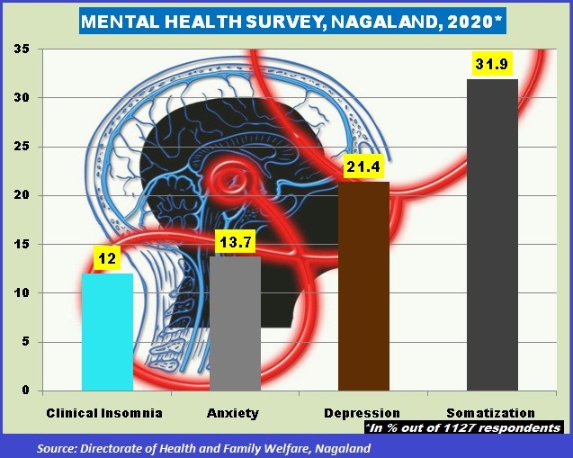 Prevalence of Somatization was highest among the respondents of an online survey on mental health and psychosocial wellbeing in Nagaland during the COVID-19 pandemic conducted by Directorate of Health and Family Welfare, Nagaland. (Morung Photo)